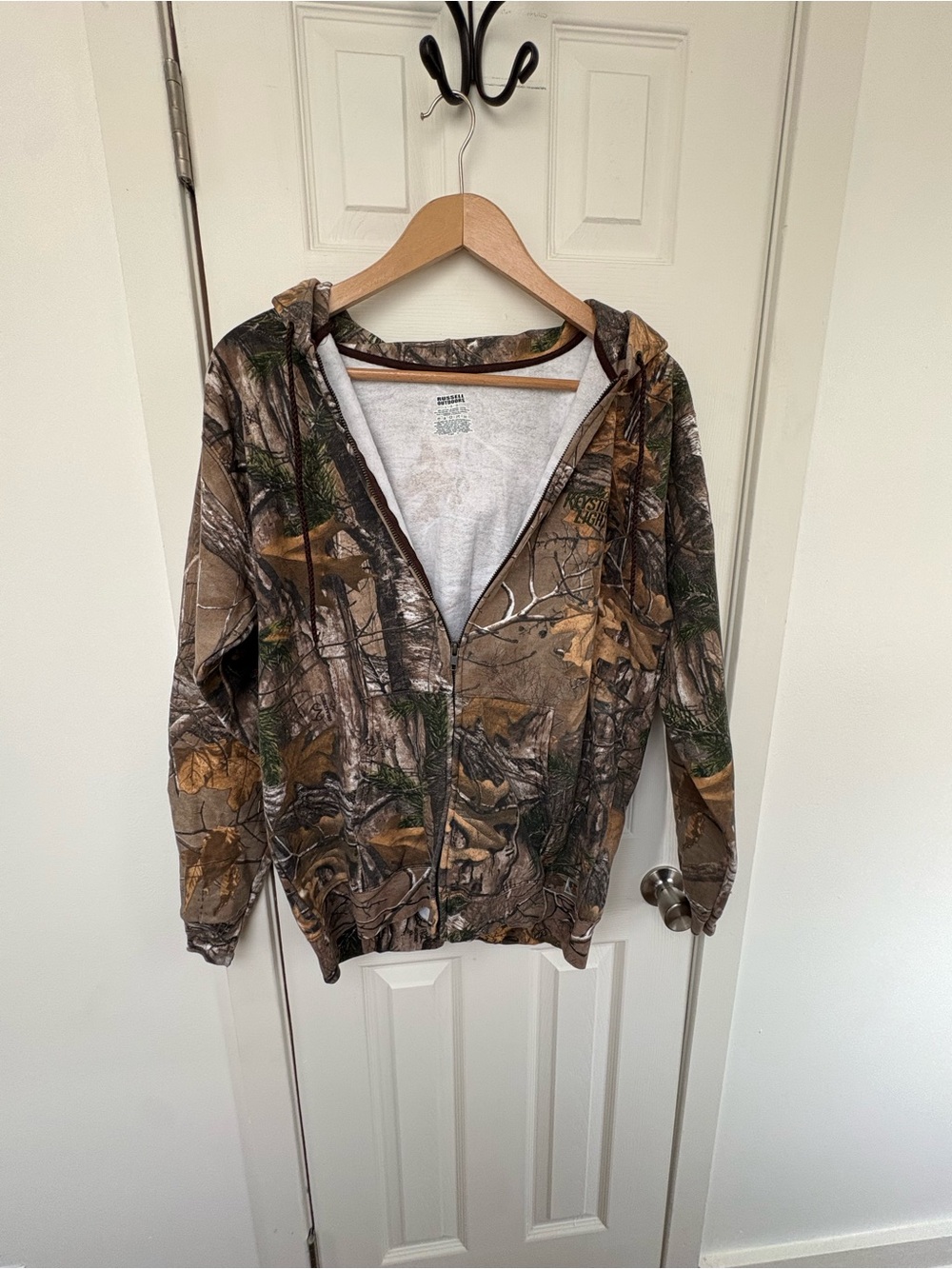 Russell Athletic Camo-Lined Crewneck Sweatshirt - Brown/Green